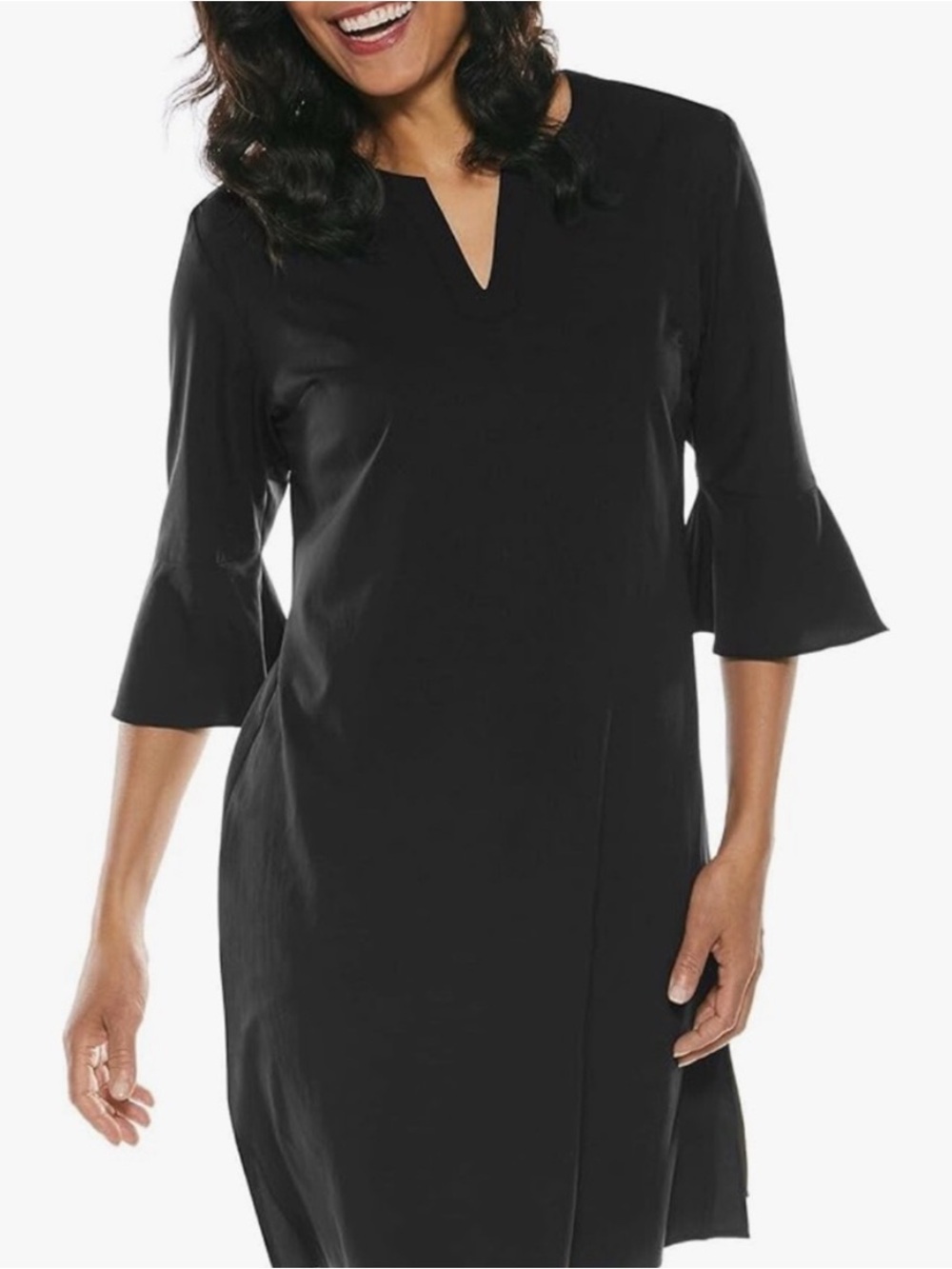 Coolibar Black UPF 50+ Sun Protective Cannes Tunic Dress - S